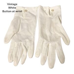 Elegant White Gloves with Button Detail vintage